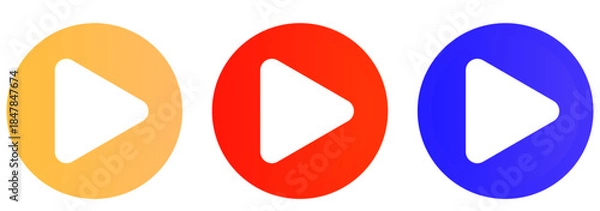 Fototapeta set play icon vector button