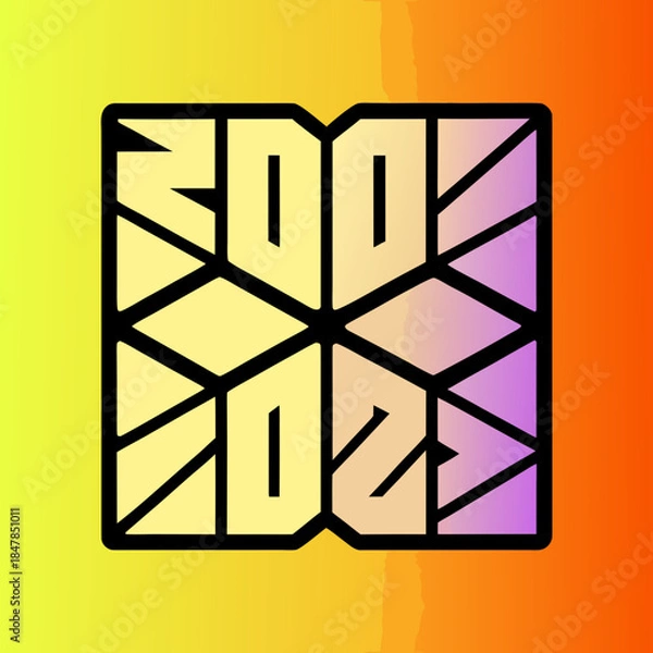 Fototapeta Folded map with geometric design