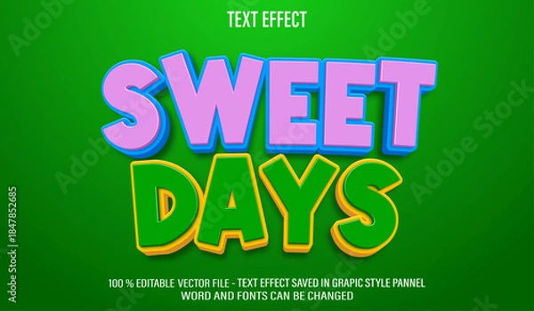 Obraz Sweet Days  3d editable text effect style