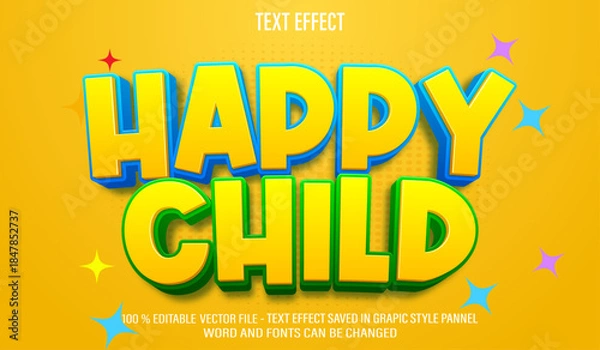 Obraz Happy Child  3d editable text effect style