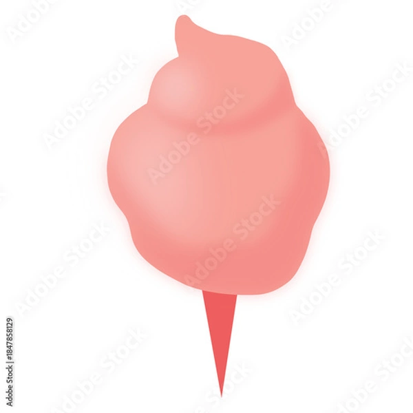 Fototapeta Vector illustration of pink cotton candy