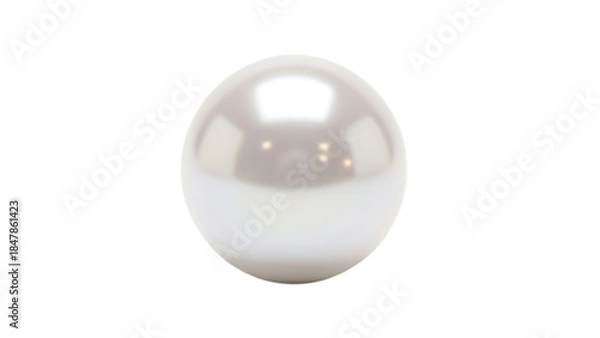 Obraz Single white pearl with soft reflections on black background single object sphere