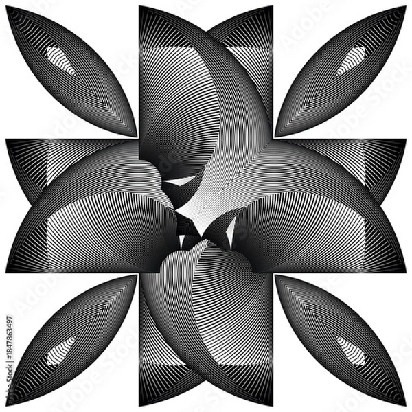 Obraz op art modern background, creative dynamic pattern, vector composition