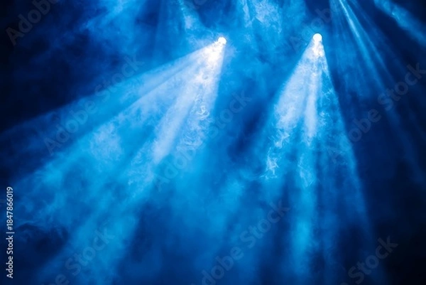 Obraz Blue stage smoke creating dramatic effect high resolution picture