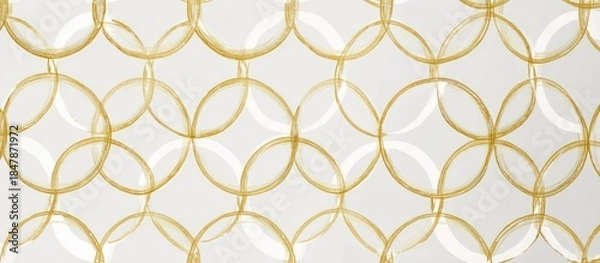 Fototapeta Abstract gold circles pattern on a light gray background