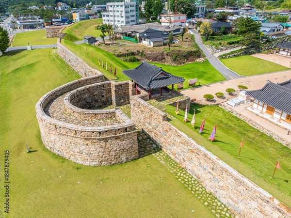 Obraz 충남 당진시 면천읍성과 마을의 풍경