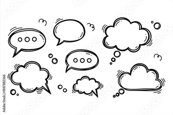 Obraz Speech bubbles and talk clouds