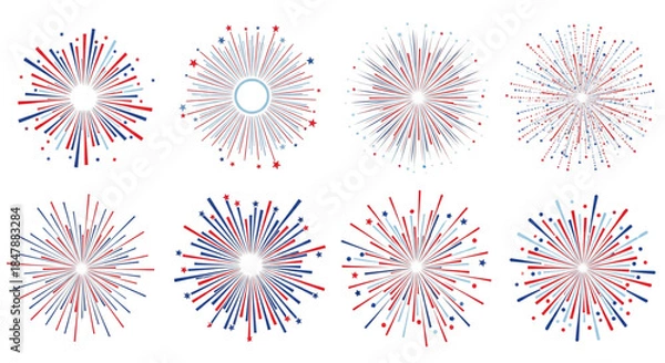 Fototapeta Exploding Fireworks Burst for Celebration, Holiday, Event, Marketing, Web Design, Festive Background, Joyful, Dynamic