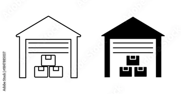 Obraz Storage Unit Icon, Secure Warehouse Box