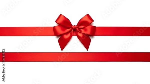 Obraz red bow on white background