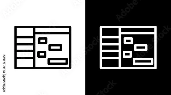Obraz Gantt Chart Icon For Design Elements