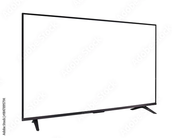 Fototapeta Blank flat screen TV isolated on white background.