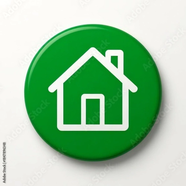 Obraz home icon green