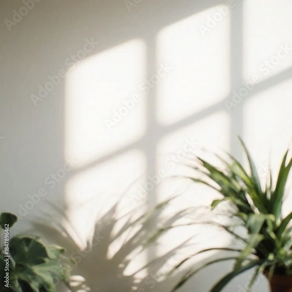 Obraz plants in a window and shadow