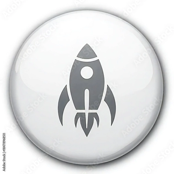 Obraz vector illustration of a rocket button