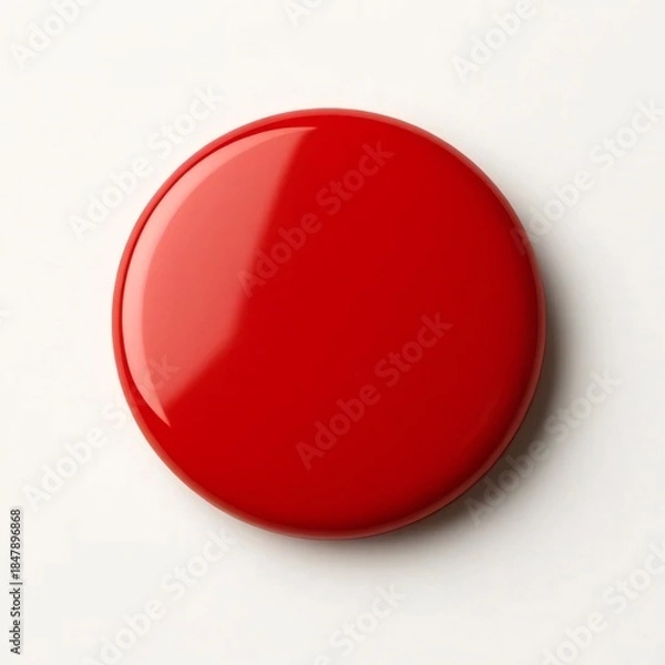Obraz red button isolated on white