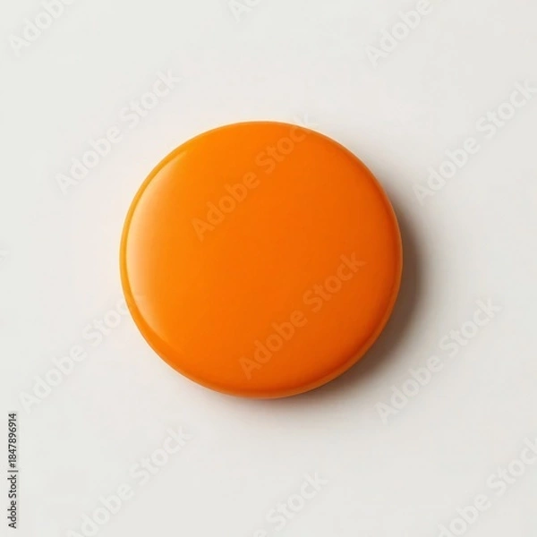 Obraz orange button on white background
