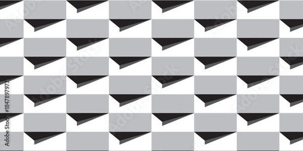 Fototapeta Abstract geometric pattern design background vector. The wallpaper design has a triangular shape using black and gray