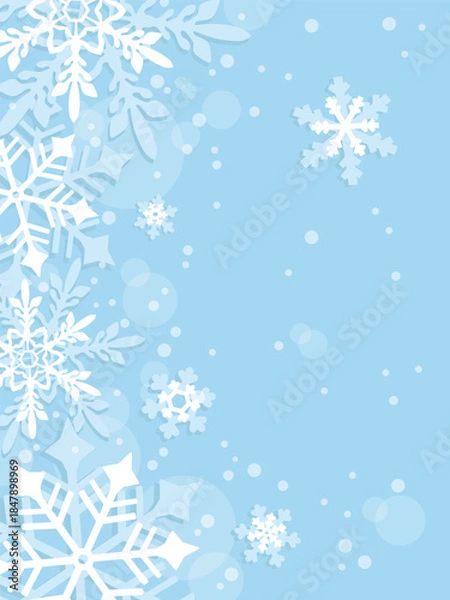 Obraz Winter background. Snowflakes on a blue background. Vector illustration.