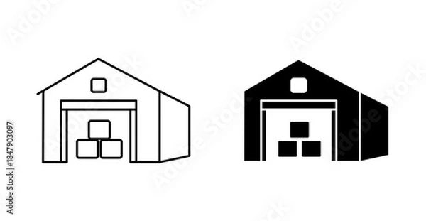 Obraz Warehouse Storage Building Icon for Logistics and Inventory Management