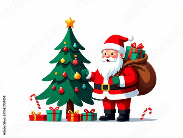 Obraz Christmas Holiday Clip Art Set with Festive Winter Elements.