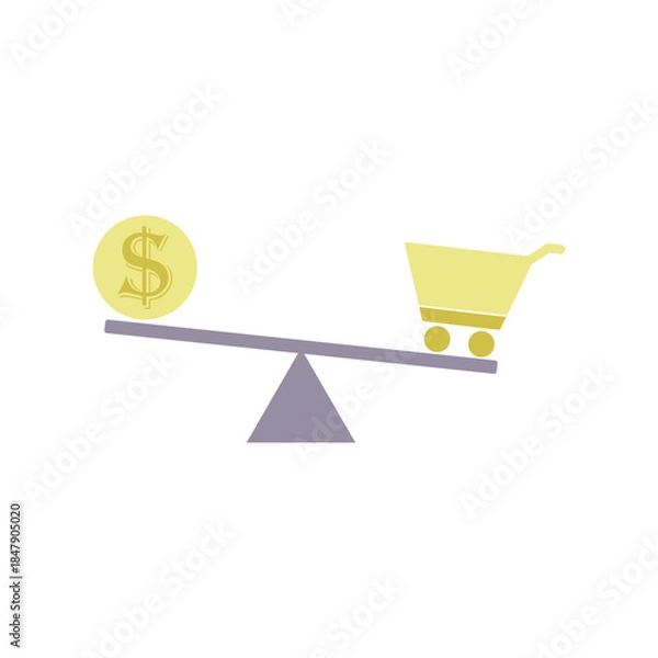 Fototapeta Finance Scale balancing Vector Flat design
