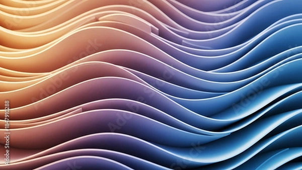 Obraz Vibrant wavy lines in gradient colors create dynamic abstract design