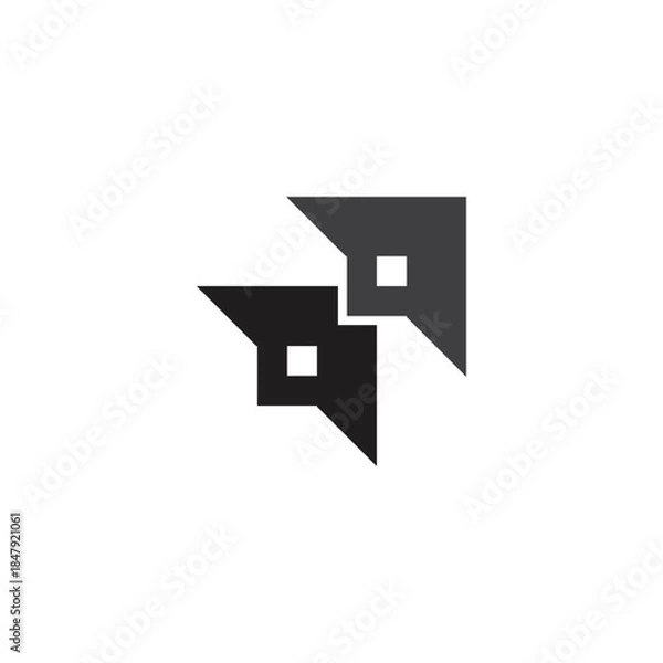 Fototapeta arrows sharp weapon simple geometric logo vector