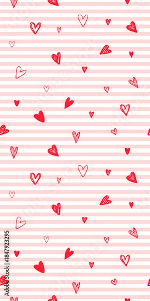 Obraz Valentine Hearts, seamless pattern, decorative texture