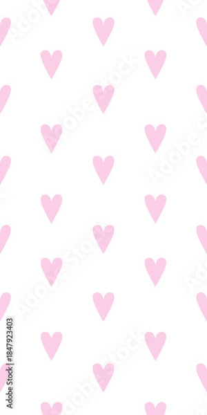 Obraz Seamless pattern pink hearts on white background
