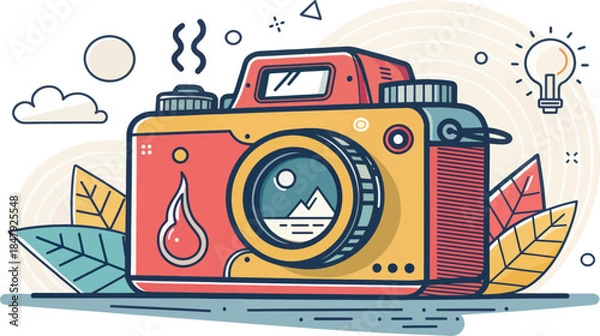 Obraz Minimal Bold Lines Thermographic Camera Icon Vector