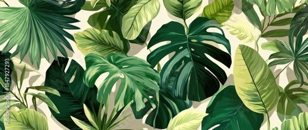 Fototapeta Tropical leaf pattern