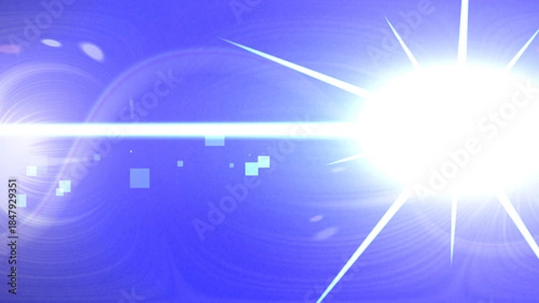 Obraz Bright sunburst over blue sky