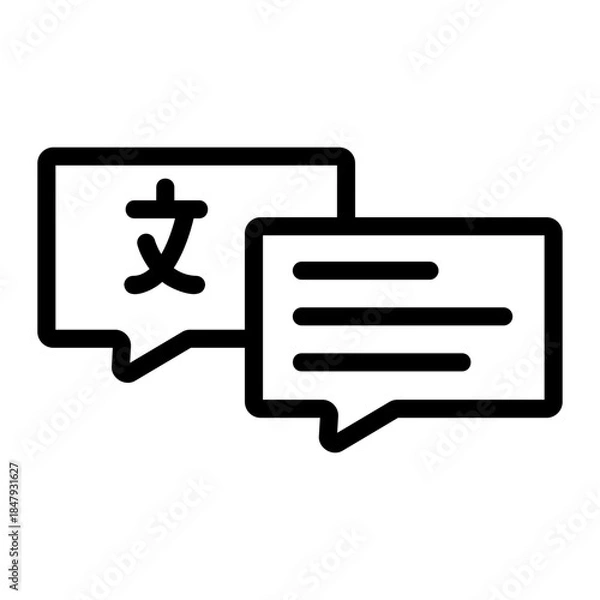 Obraz message translate Line Icon