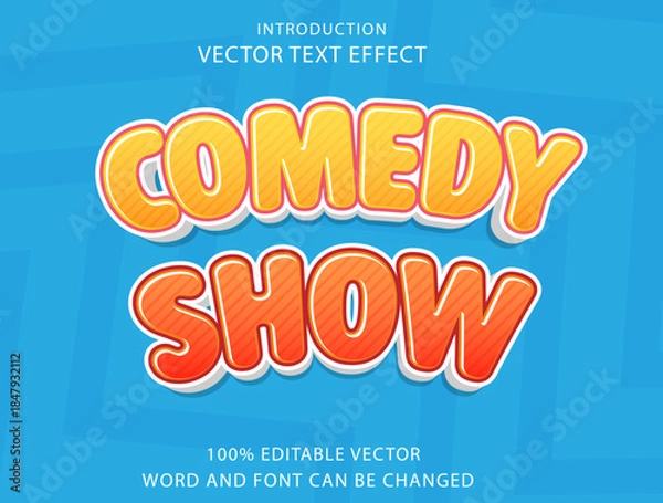 Obraz Editable text effect Comedy Show Cartoon template