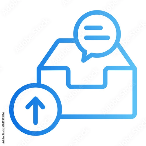 Obraz outbox tray Line Gradient Icon