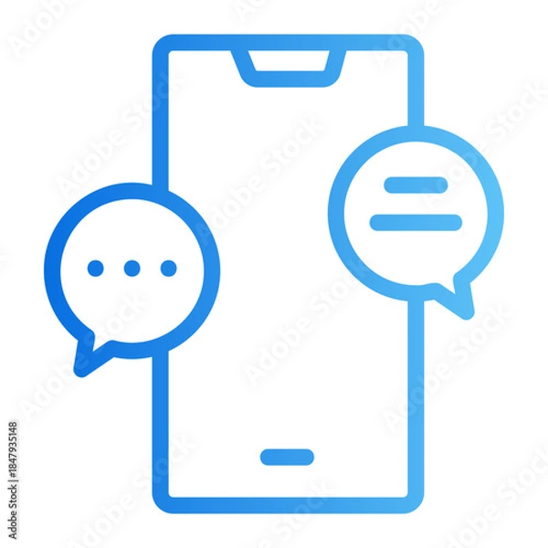 Obraz smartphone chat Line Gradient Icon