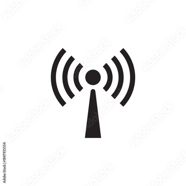 Obraz Solid Glyph Icon for Wireless Signal Connectivity Antenna