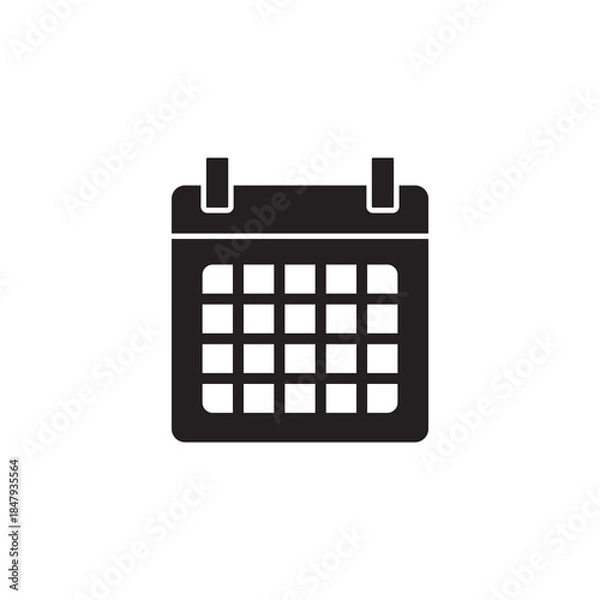 Obraz Solid Calendar Icon for Planning Events and Date Schedule
