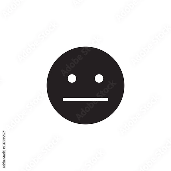 Obraz Solid Neutral Straight Face Emoticon for Feedback Rating