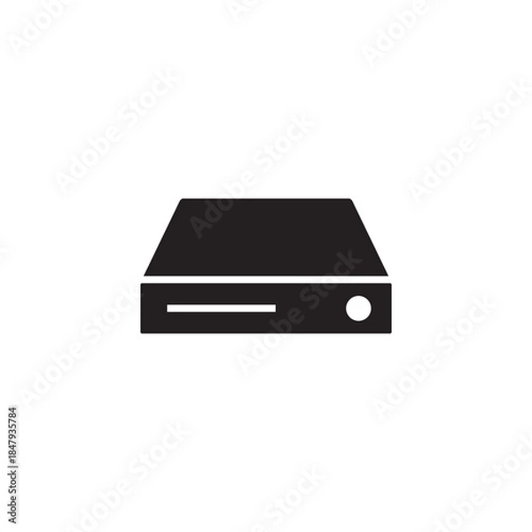 Obraz Solid Server Hard Drive Icon for Data Storage and Hosting