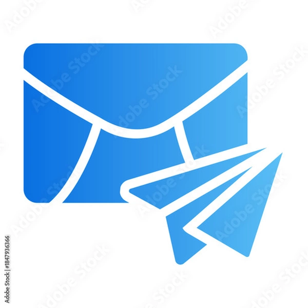 Obraz email paper plane Line Gradient Icon