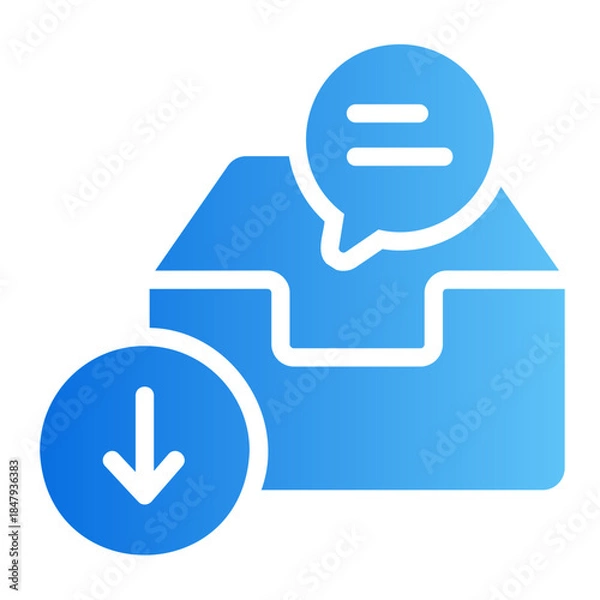 Obraz inbox tray Line Gradient Icon
