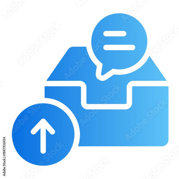 Obraz outbox tray Line Gradient Icon