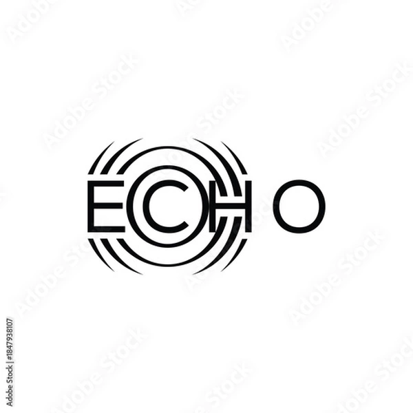 Fototapeta Echo typography text logo design graphic icon vector	
