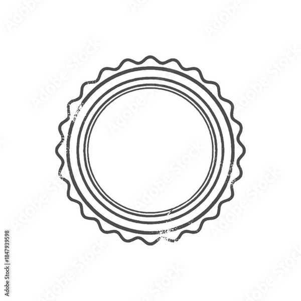 Obraz Distressed Scalloped Circle Frame Illustration