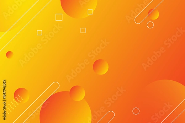 Fototapeta Abstract colorful geometric background. Orange and yellow elements with gradient. Dynamic shapes composition.