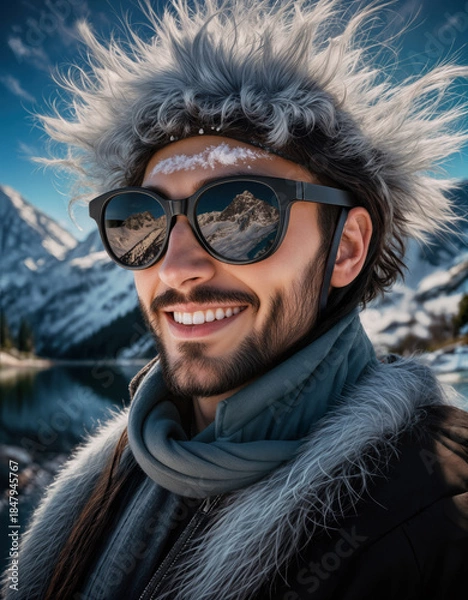 Obraz Man exploring in the arctic