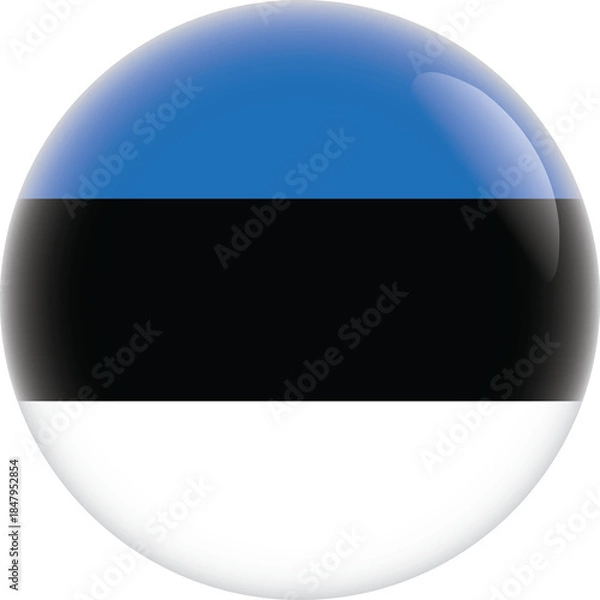 Obraz Estonia flag in Circular Format