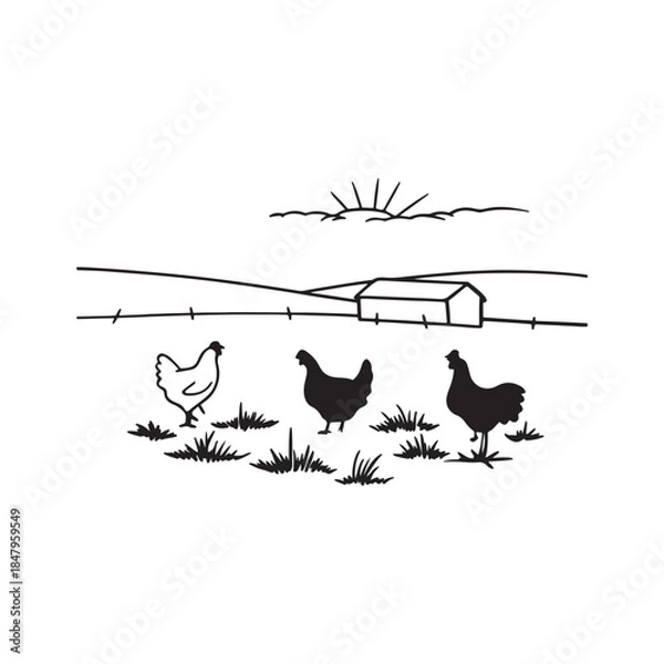 Obraz Rural Poultry farm 